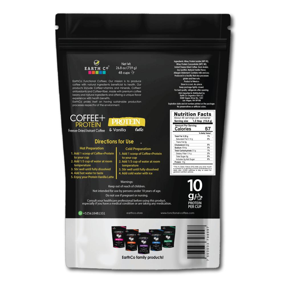 Coffee + Protein and Vanilla / Freeze dried Coffee 48 coffee cup 1.6 lb