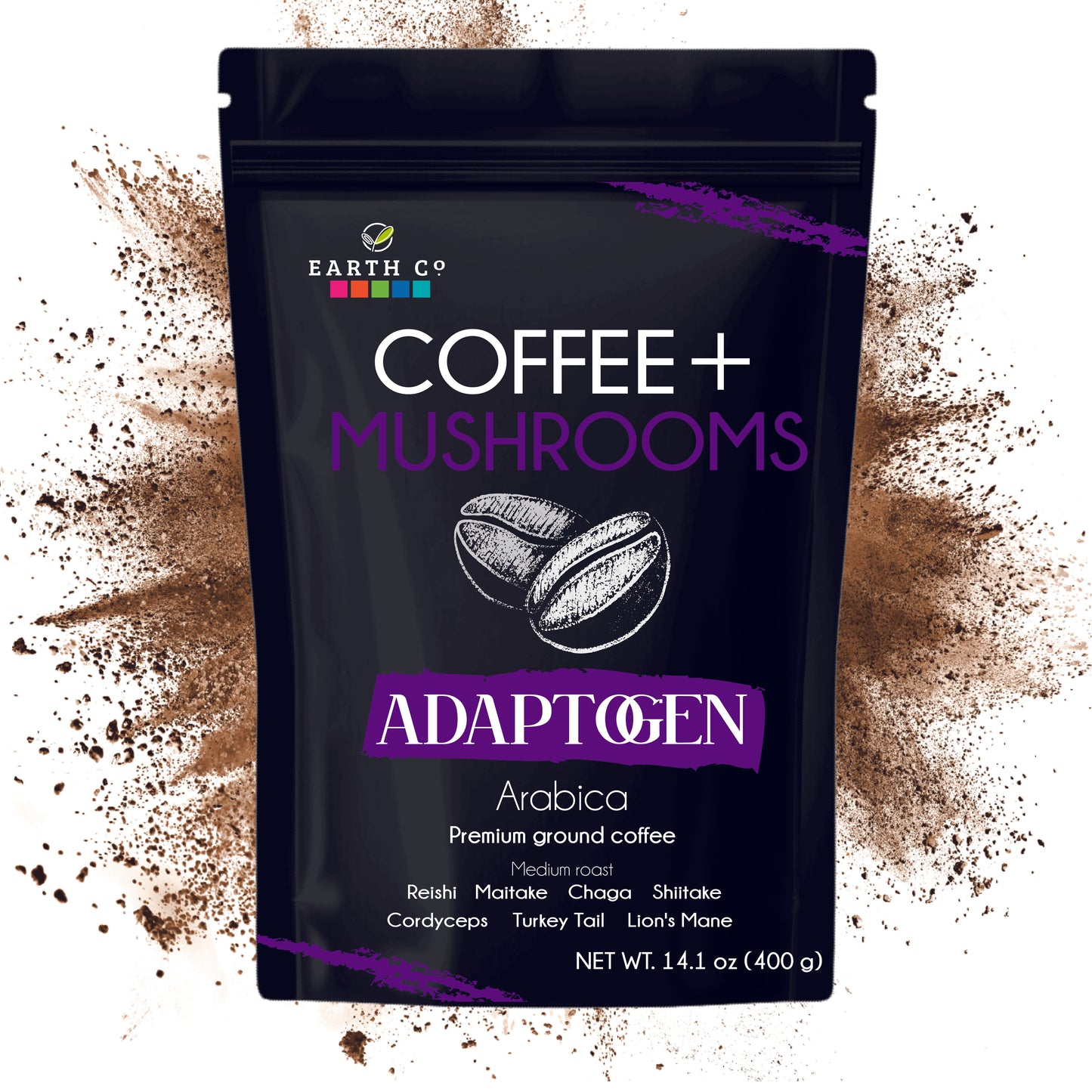 Adaptogen: Coffee + Mushroom Adaptogen / Ground Coffee (Cost / Oz $2.05)