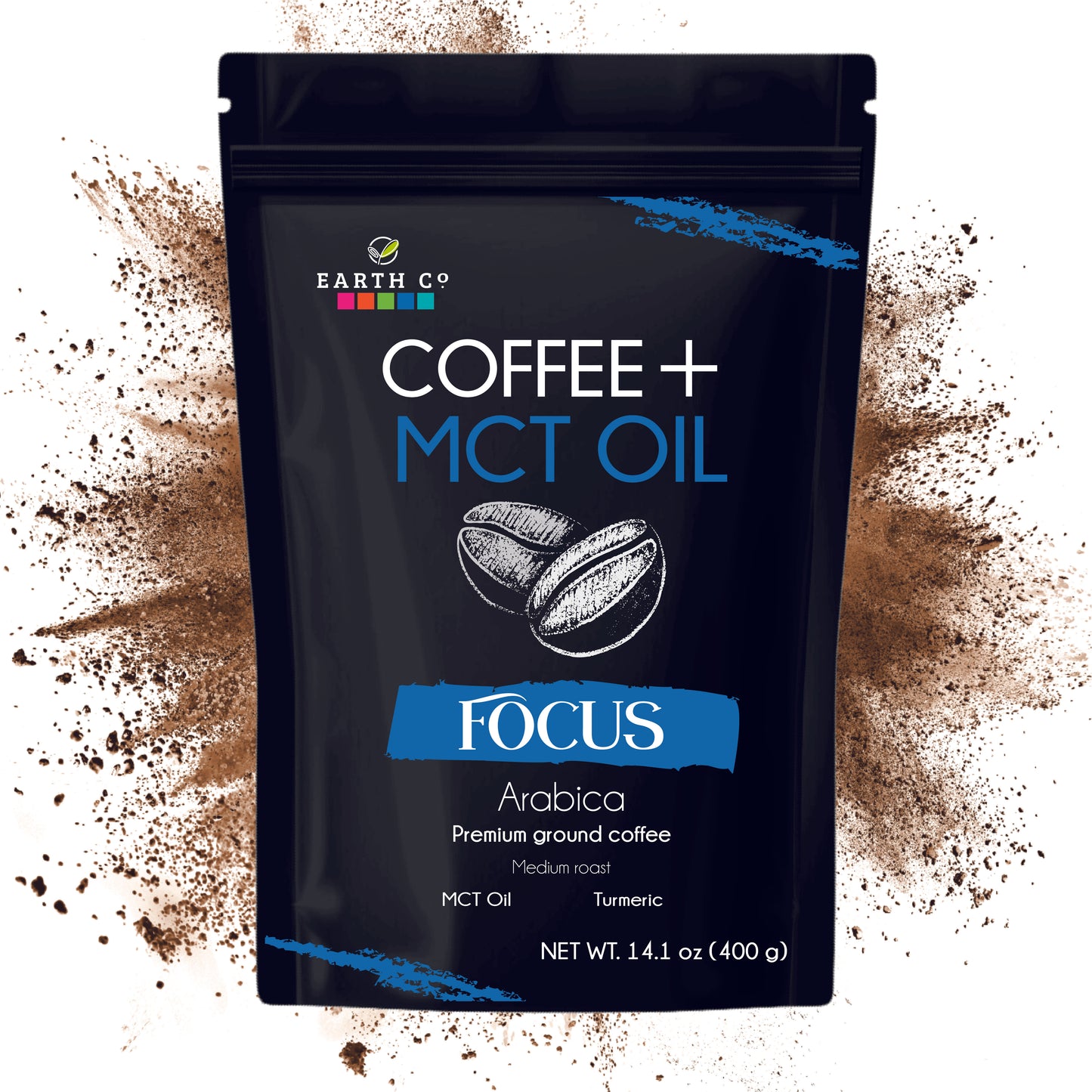 FOCUS: Coffee + MCT & TUERMERIC/ Ground Coffee (Cost / Oz $2.05) (Copy)