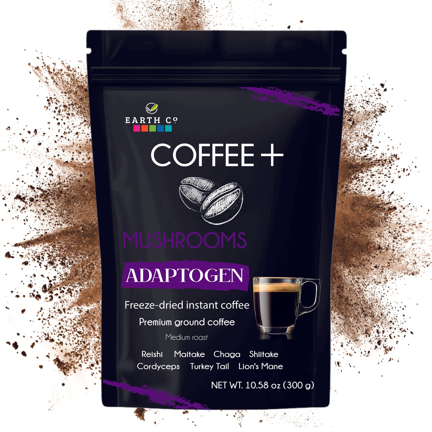 Adaptogen: Coffee + Mushroom Adaptogen / Instant Coffee (Cost / Oz $2.74)