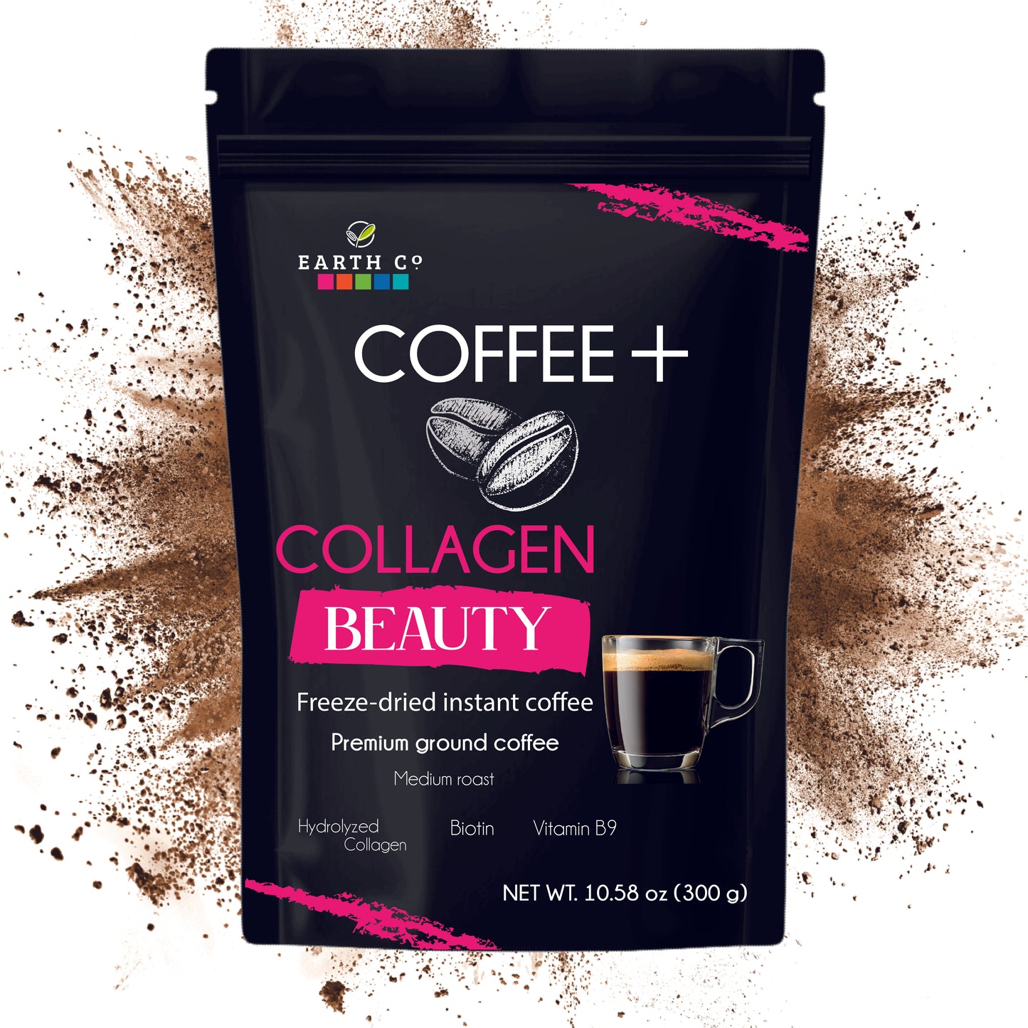 Beauty: Coffee + Collagen with biotin 14.1 oz / Instant Coffee (Cost / Oz $2.74)
