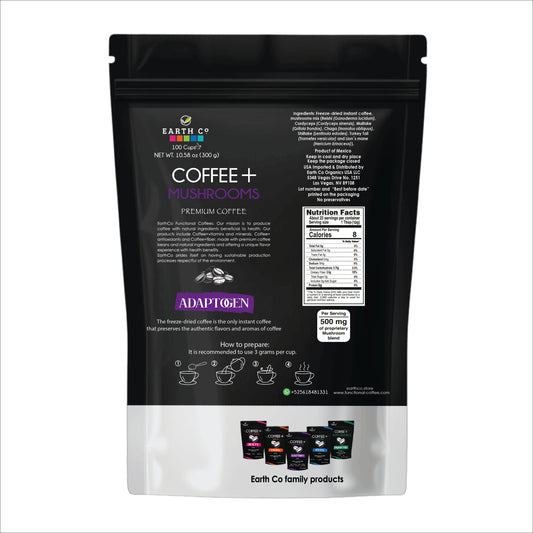 Adaptogen: Coffee + Mushroom Adaptogen / Instant Coffee (Cost / Oz $2.74)