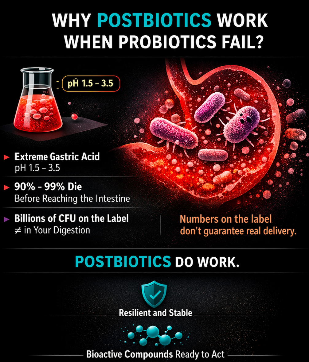 postbiotics vs probiotics stomach acid guide