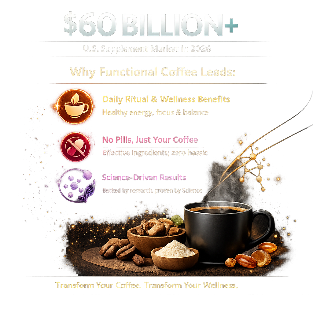 US supplement market 2026 functional coffee trends guide