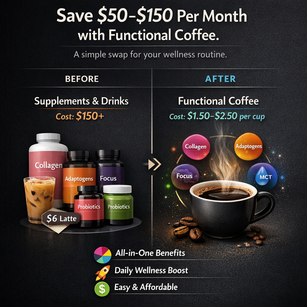 The price of functional coffee: why it's cheap when you compare it to what it replaces