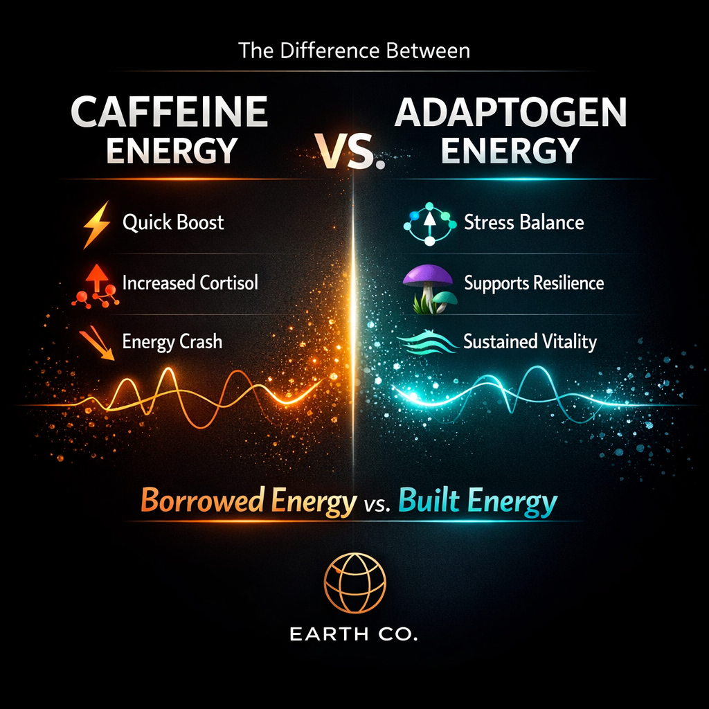 The difference between caffeine energy and adaptogen energy: why they are not the same