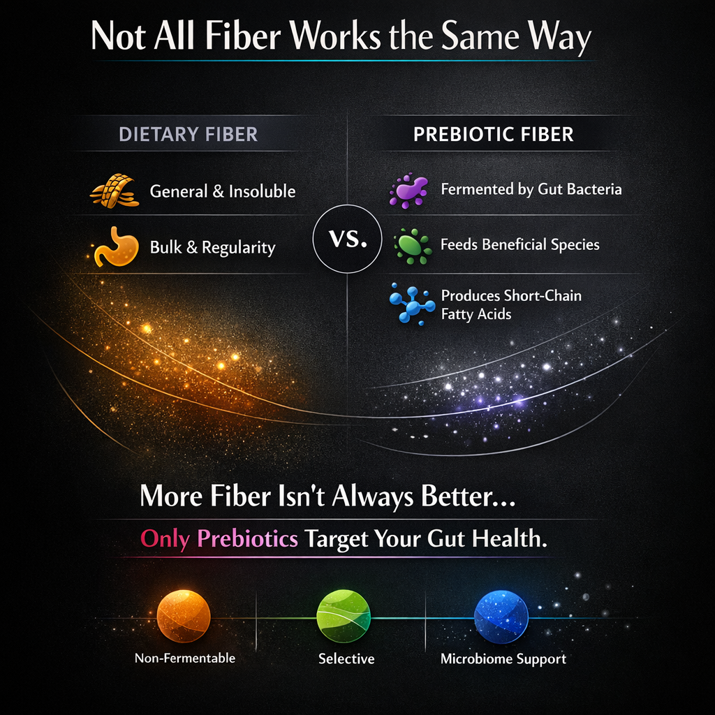 Prebiotics vs dietary fiber: why not all fiber feeds your good bacteria the same way