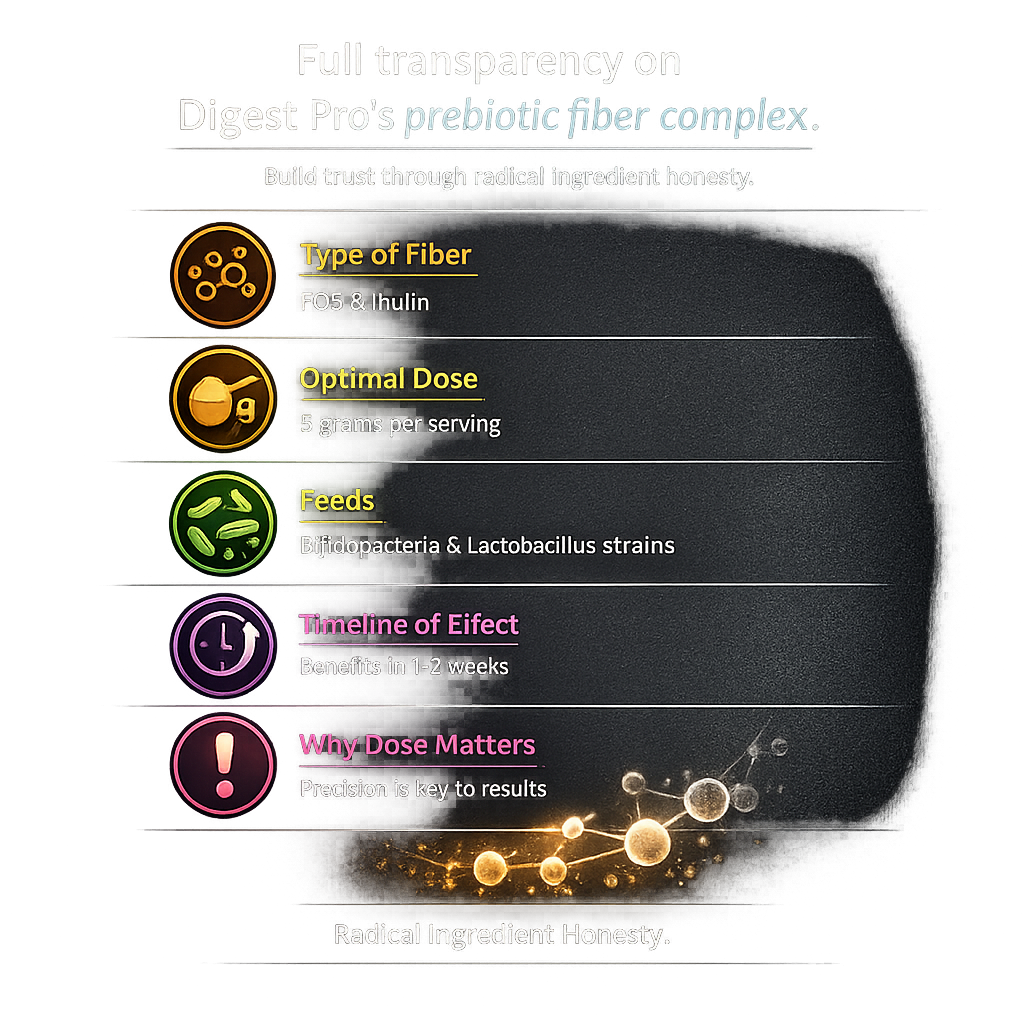 The prebiotic fiber in Digest Pro — what it feeds, what it does, and why the dose matters