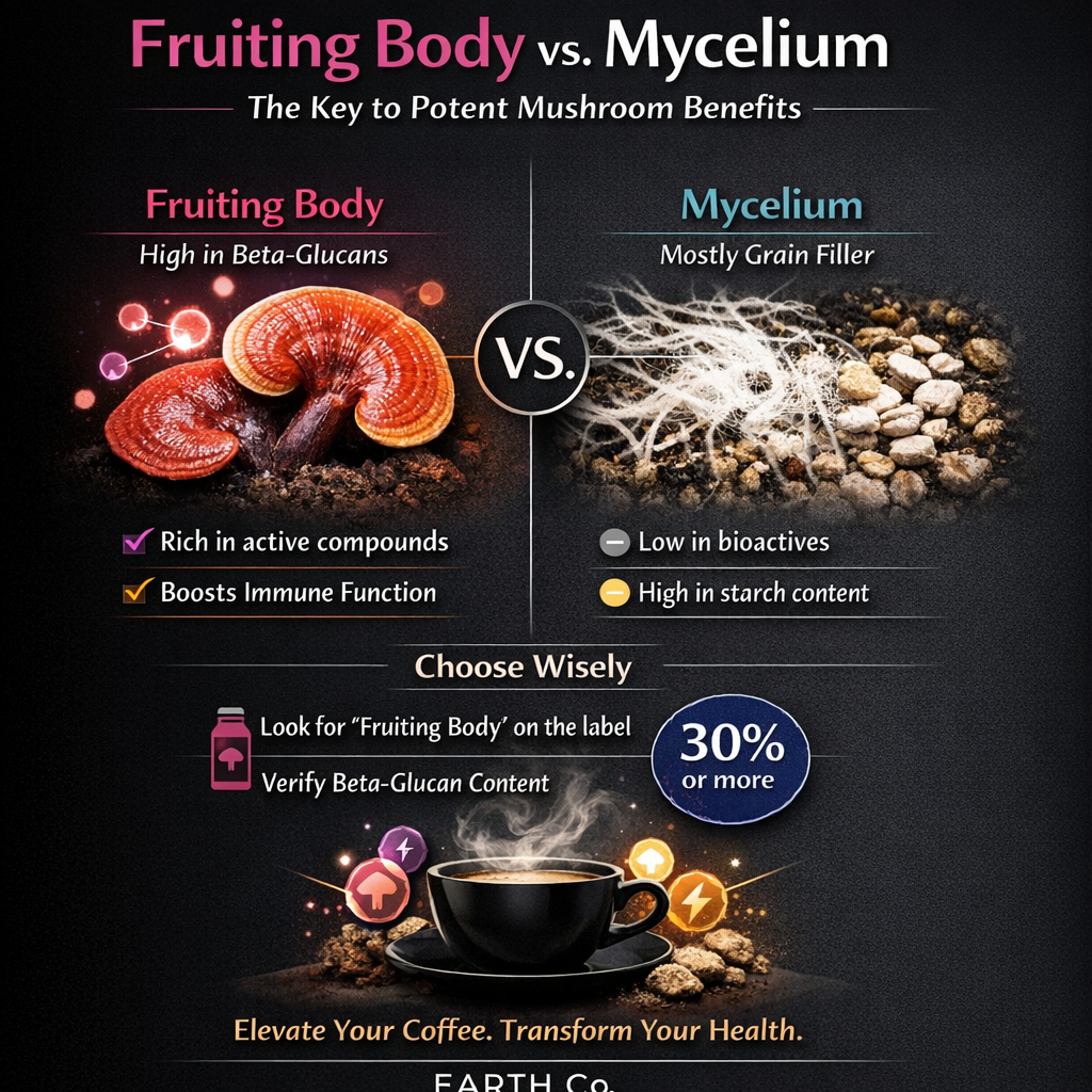 medicinal mushrooms fruiting body vs mycelium guide