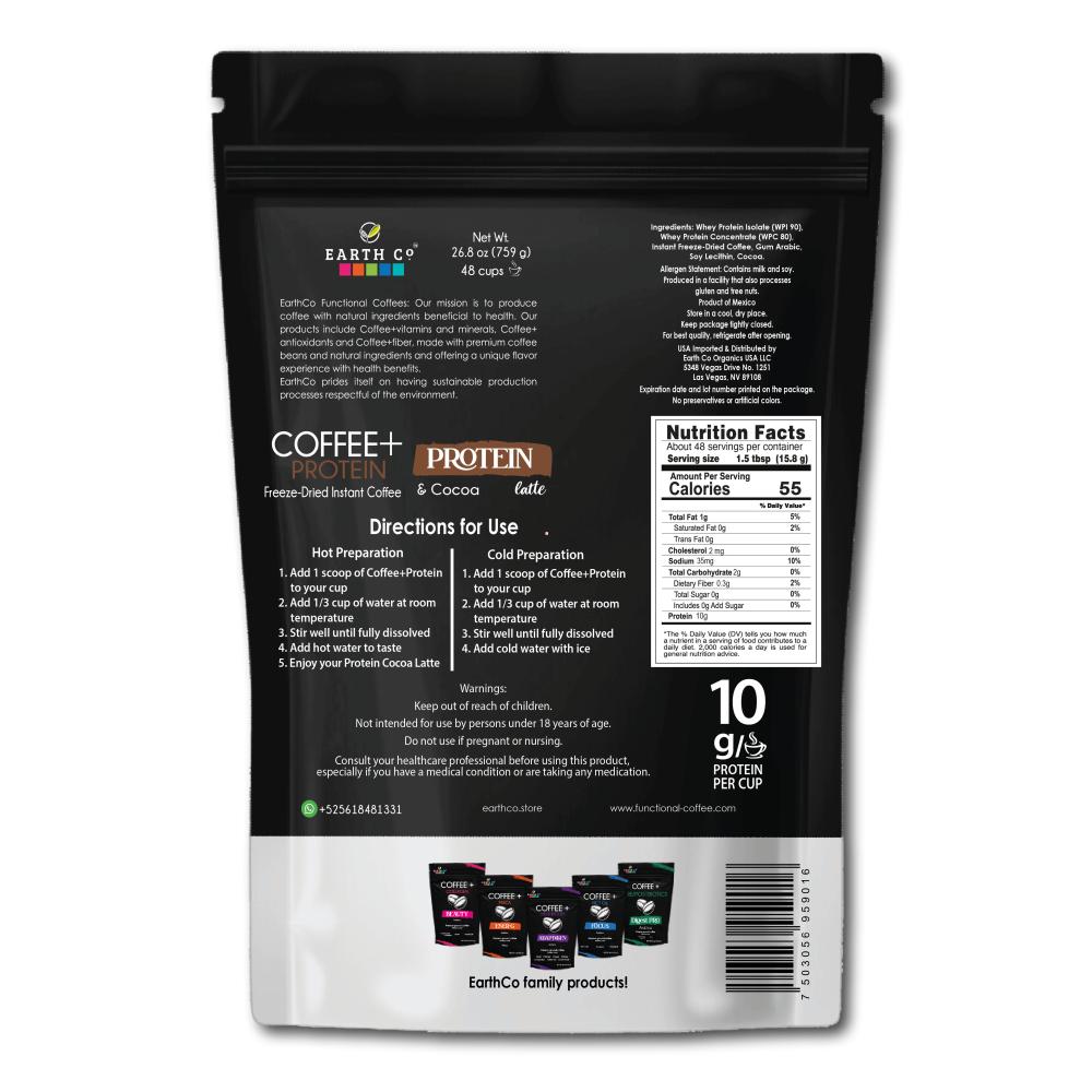 Coffee + Protein and Cacao / Freeze dried Coffee 48 coffee cup / 1.6 lb