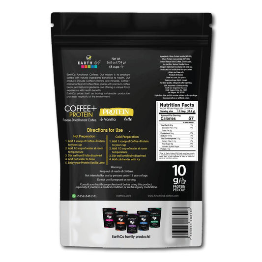 Coffee + Protein and Vanilla / Freeze dried Coffee 48 coffee cup 1.6 lb